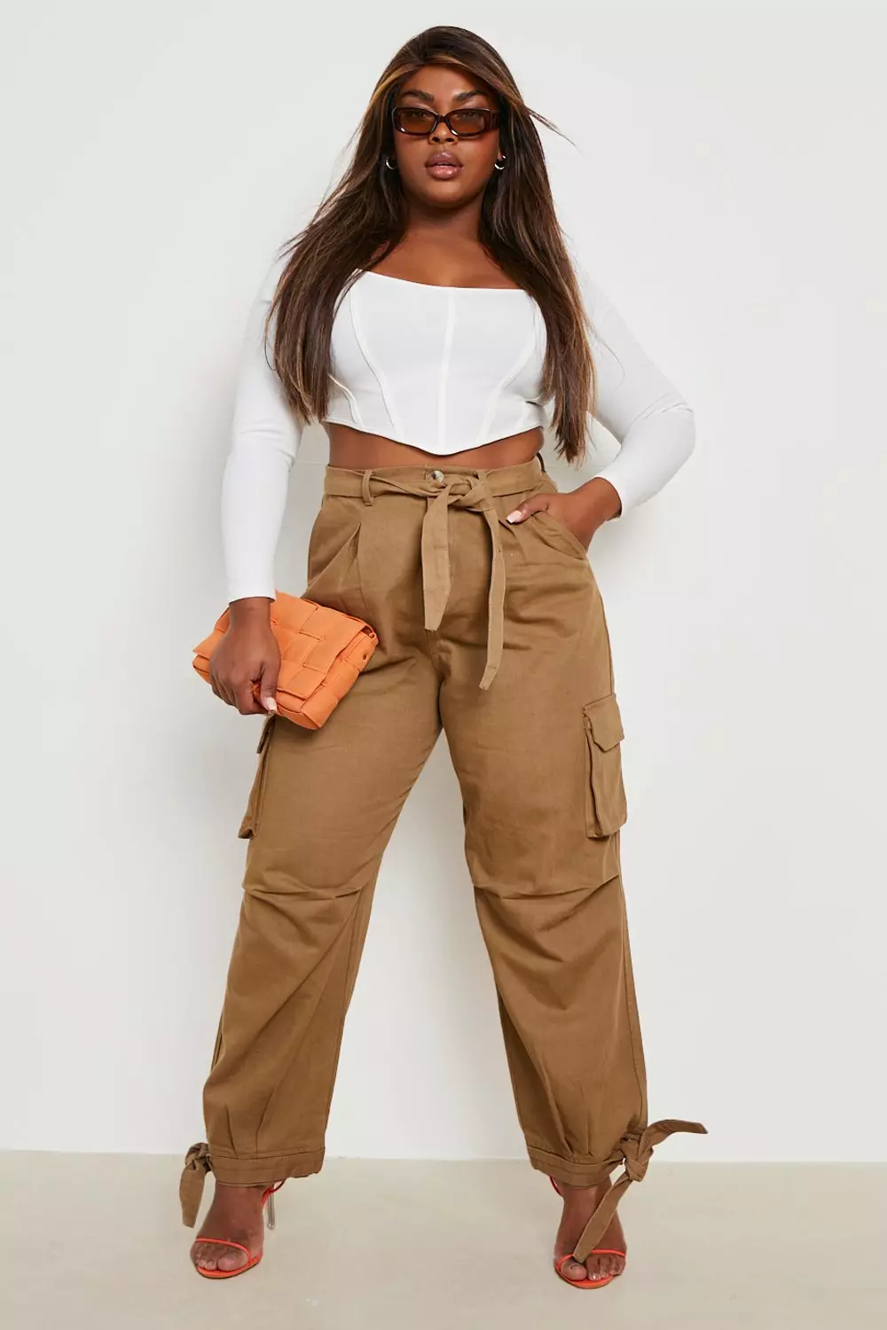 Tied belt pants slim fit - Women