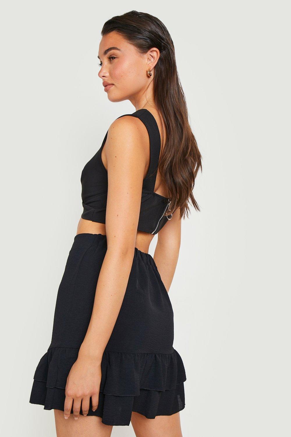 Black frill outlet skort boohoo