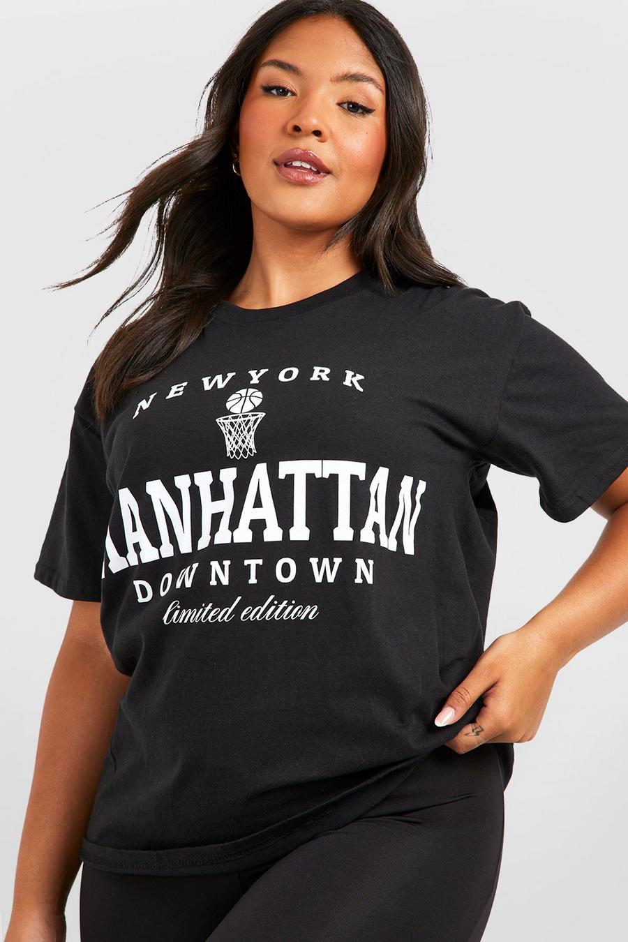 Black Plus Manhattan Oversize t-shirt med slogan image number 1