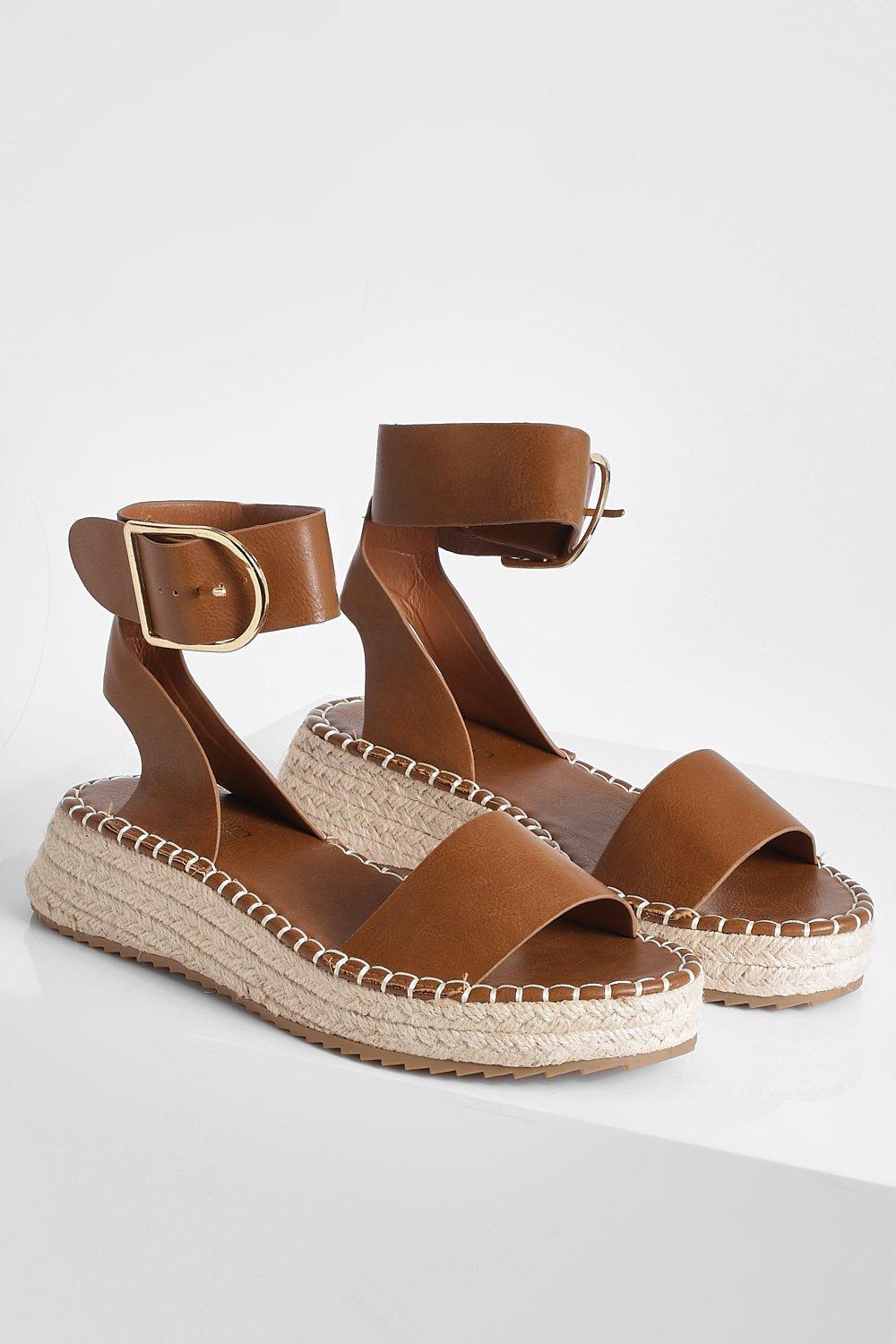 Boohoo best sale tan sandals