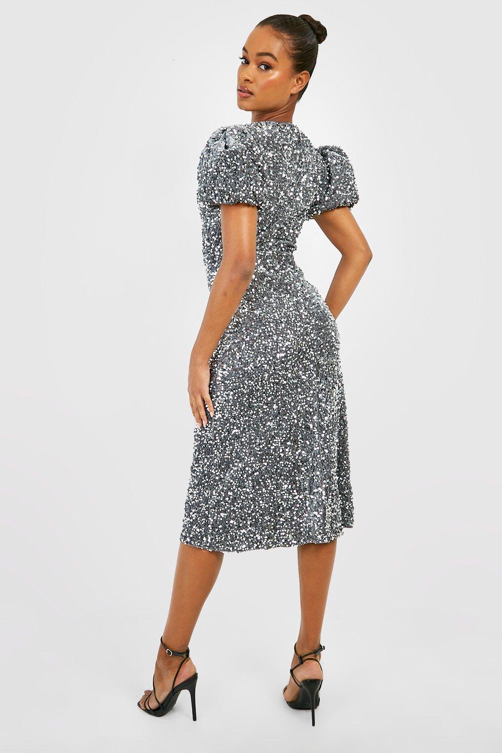 Boohoo puff sleeve outlet dress