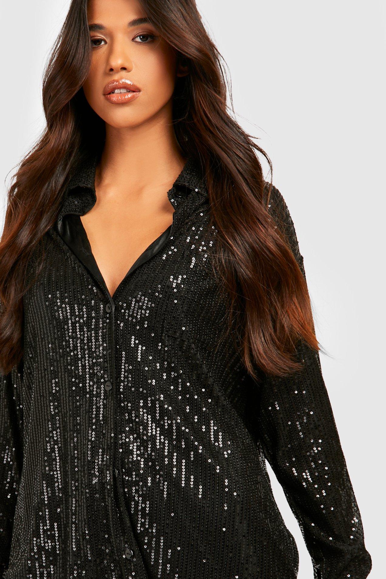 Tall Sequin Shirt boohoo