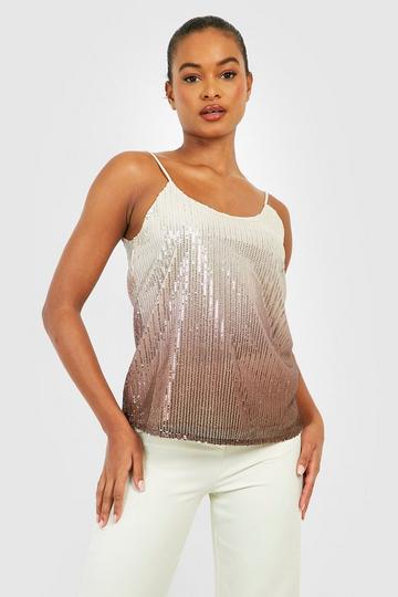 Tall Ombre Sequin Cami chocolate