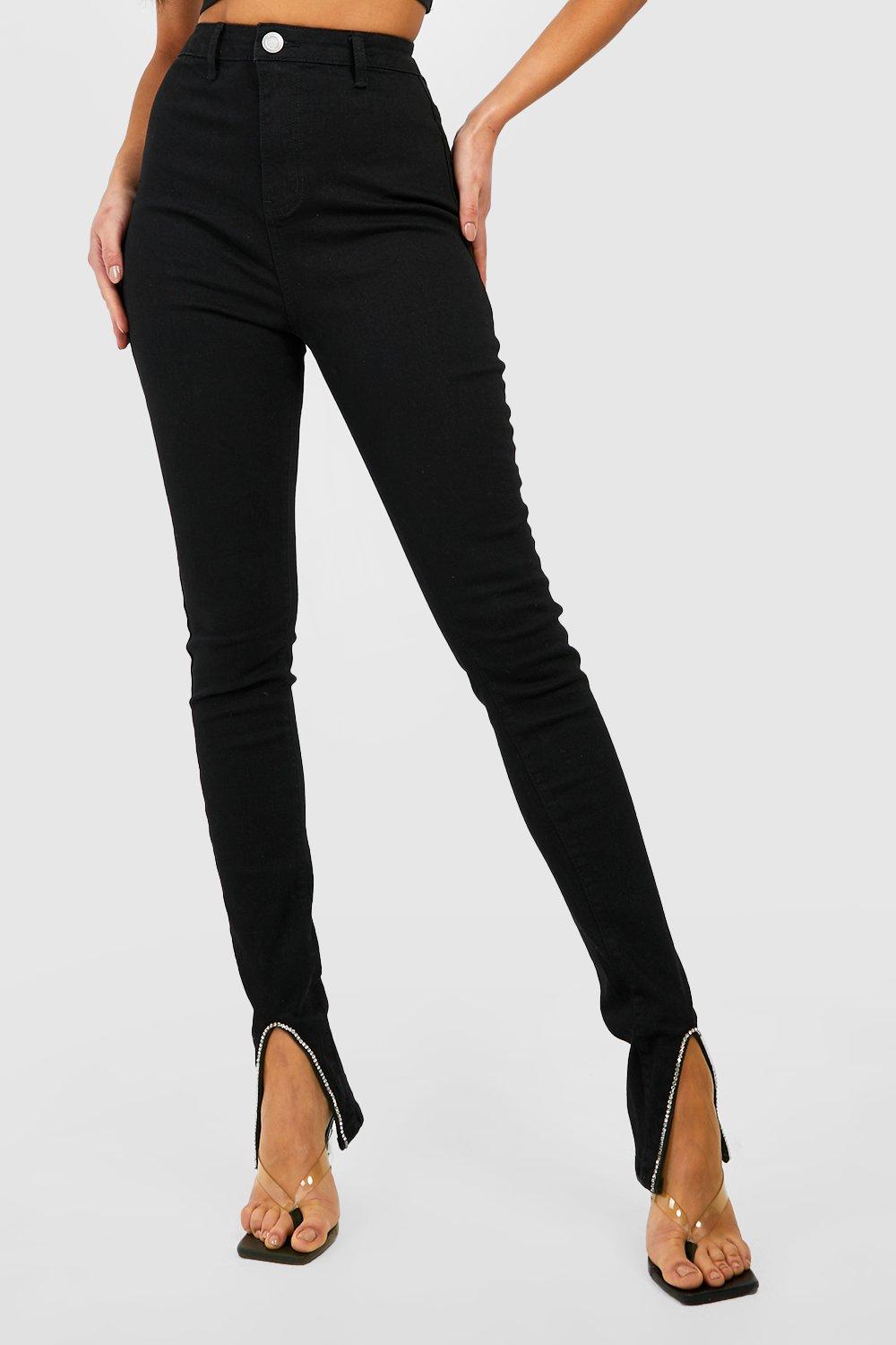 Buy White Split Embellished Hem Power Stretch Denim Leggings from Next  Ireland