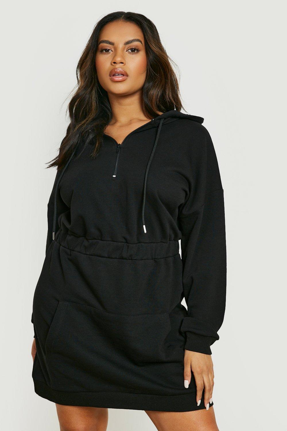 Black zip up 2024 hoodie womens plus size