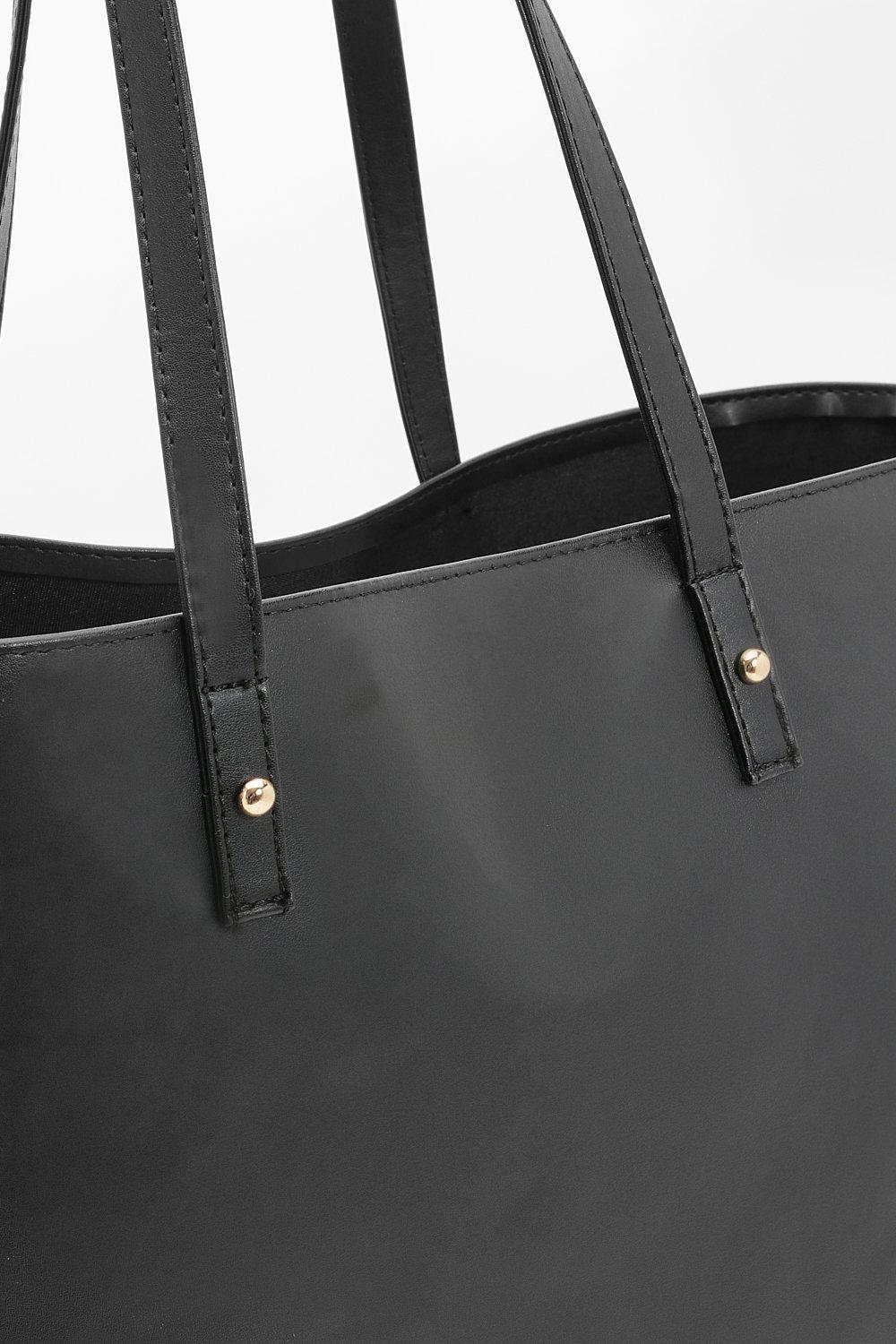 Black tote cheap bag boohoo