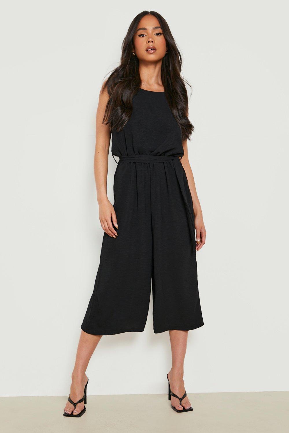 Petite black store culotte jumpsuit