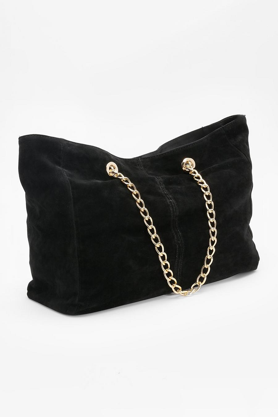 Black Chain Strap Shopper Bag 