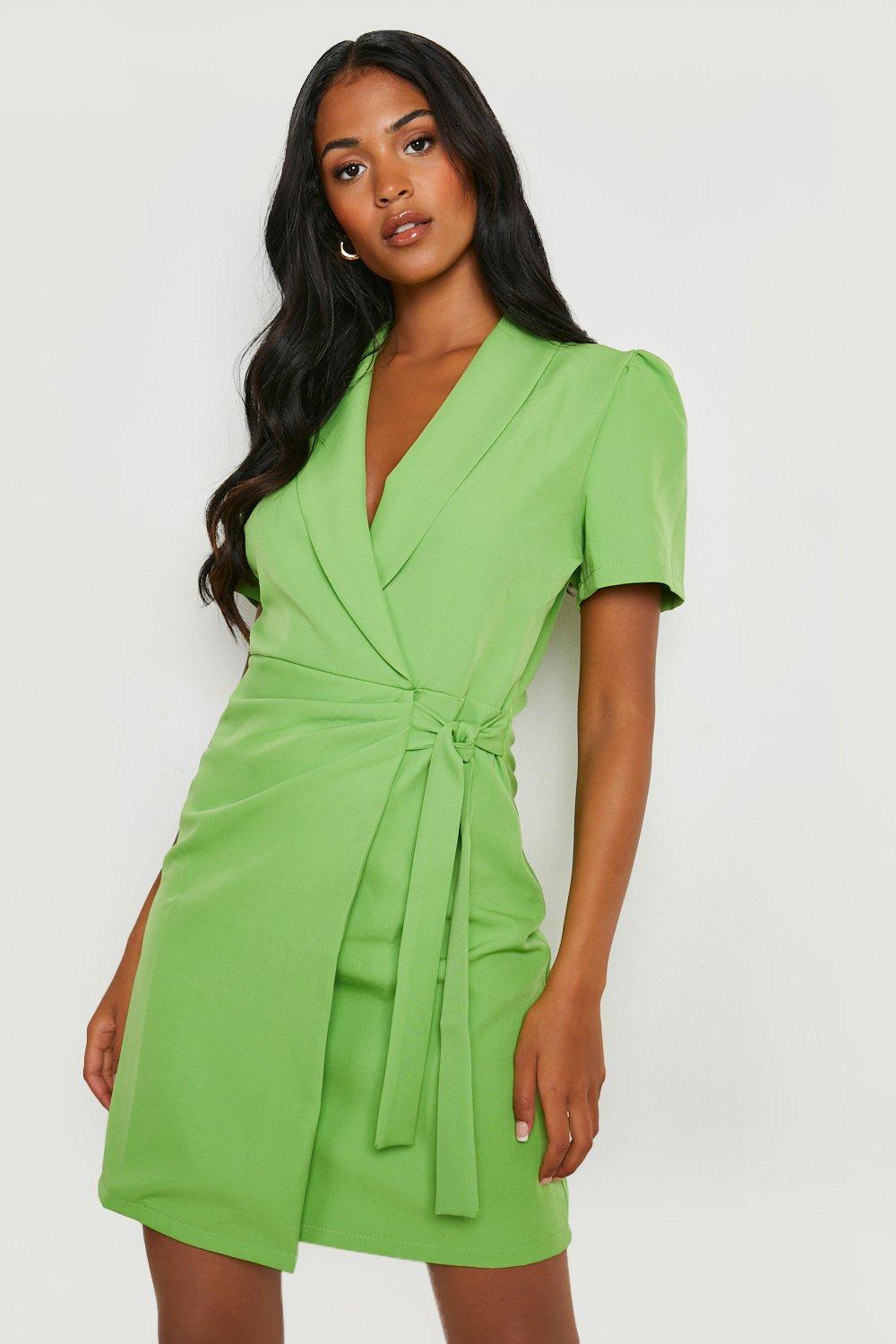 Boohoo tie clearance side blazer dress