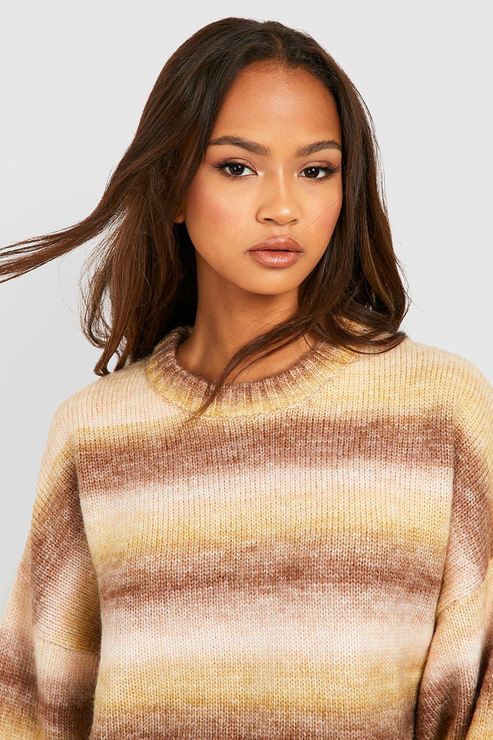 Ombre Slouchy Knitted Sweater boohoo CA