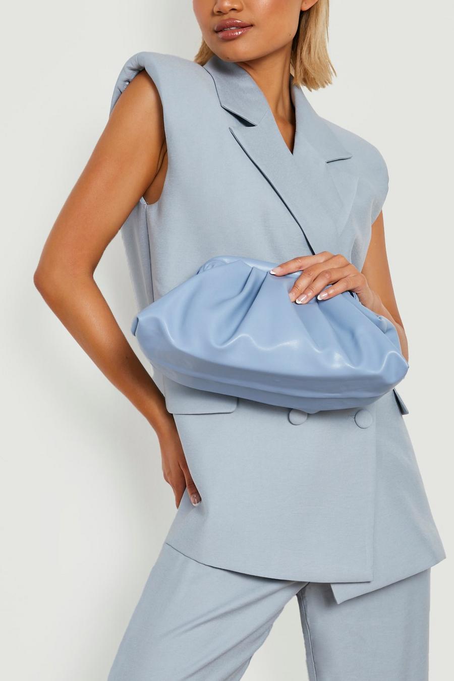 Blue Slouchy Clutch Bag