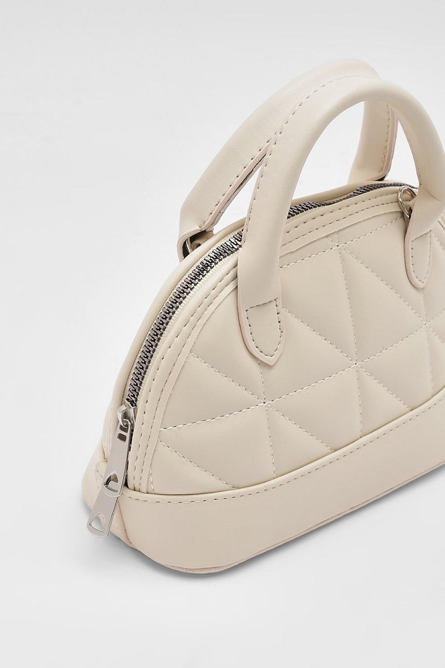 Cream white Quilted Grab Bag