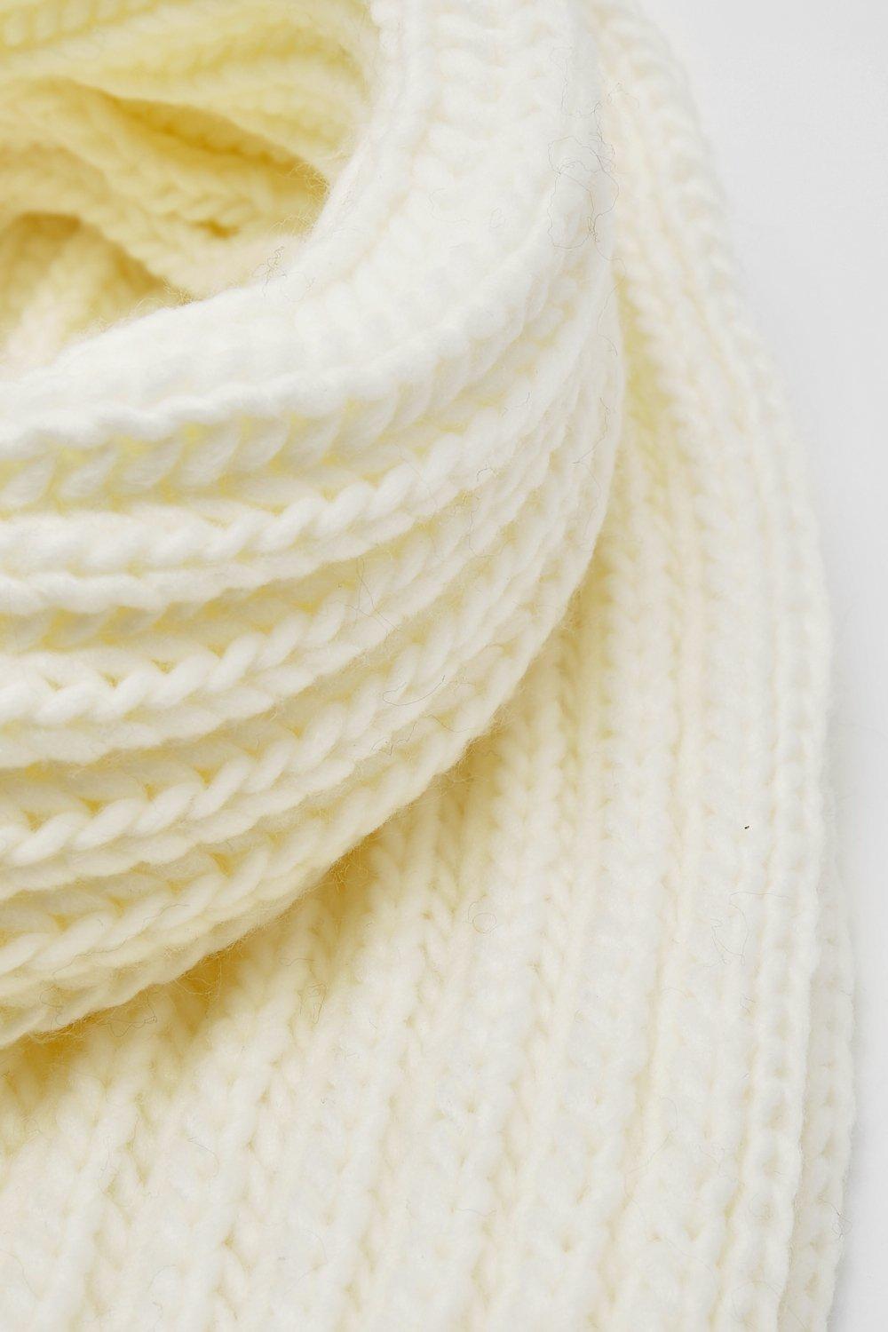 Long Creamy White Scarf- Fringed Scarf- hot Ribbed Scarf