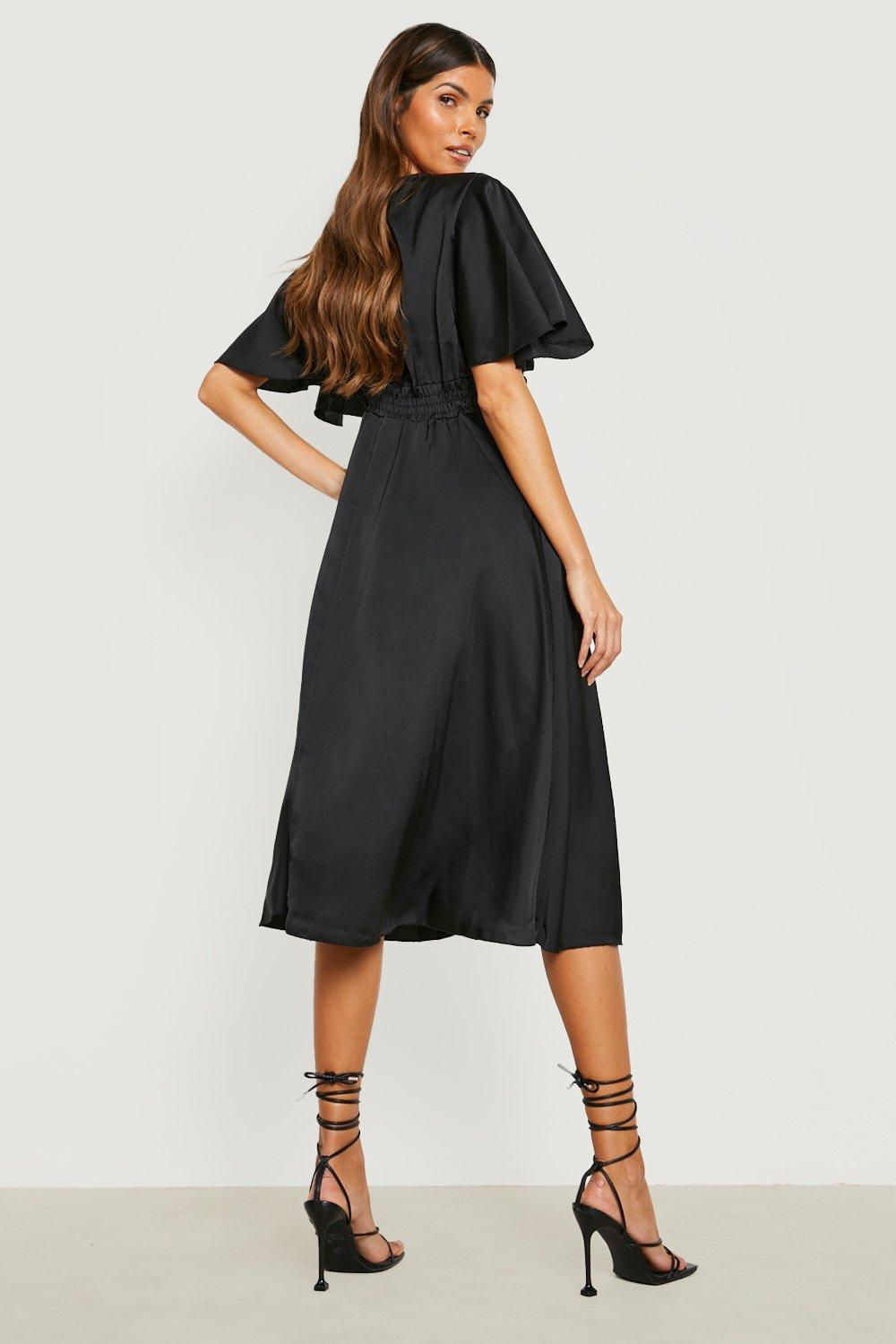 Plunge midi skater store dress