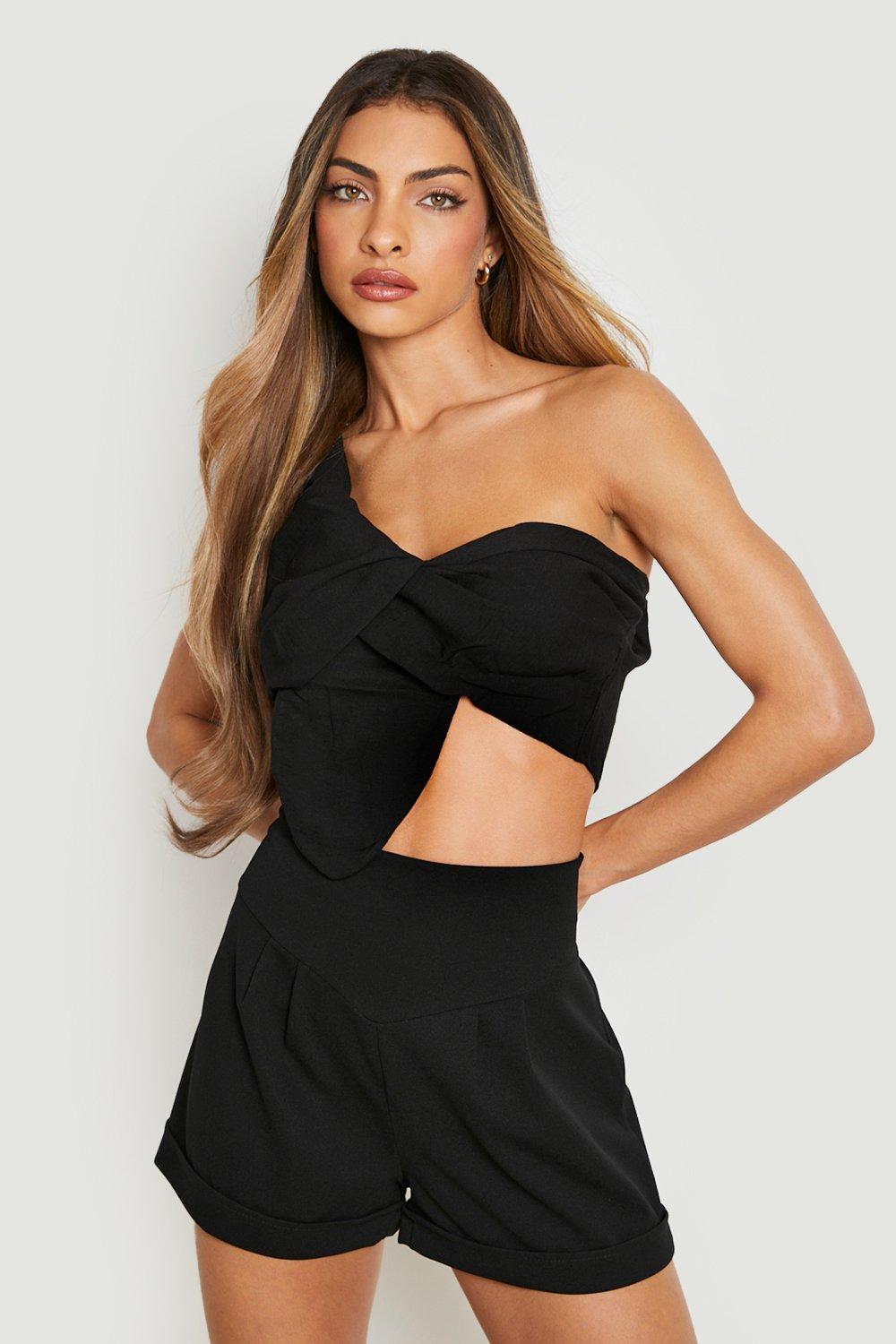 One shoulder twist discount top