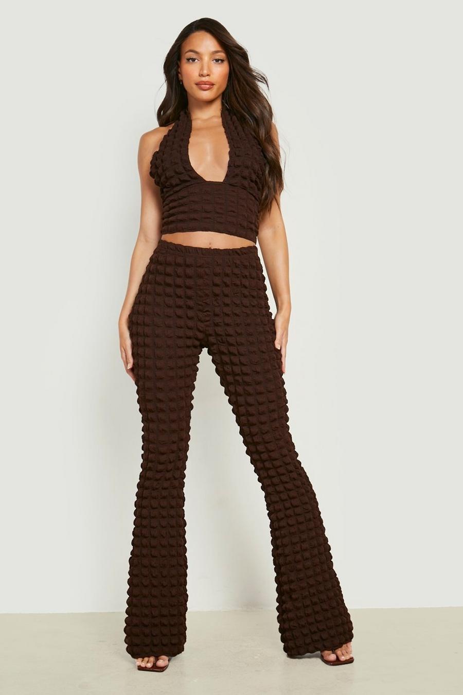 Chocolate Tall Bubble Jersey Knit Flare image number 1