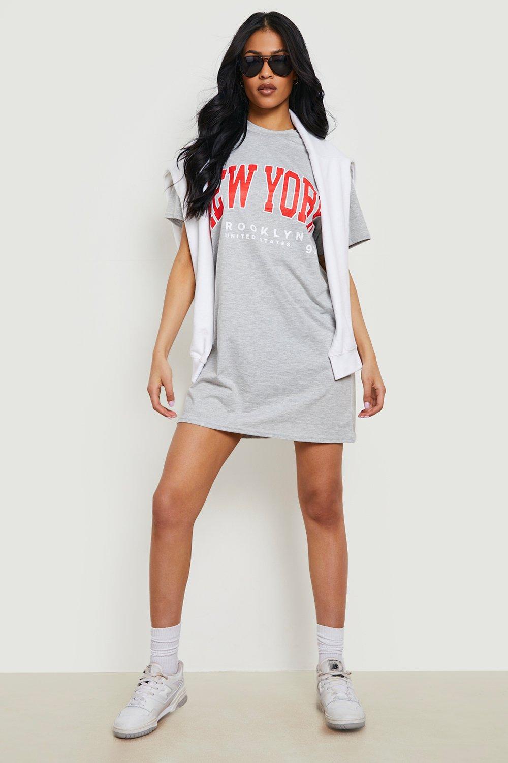 boohoo Los Angeles Oversized T-Shirt Dress - Grey - Size 8