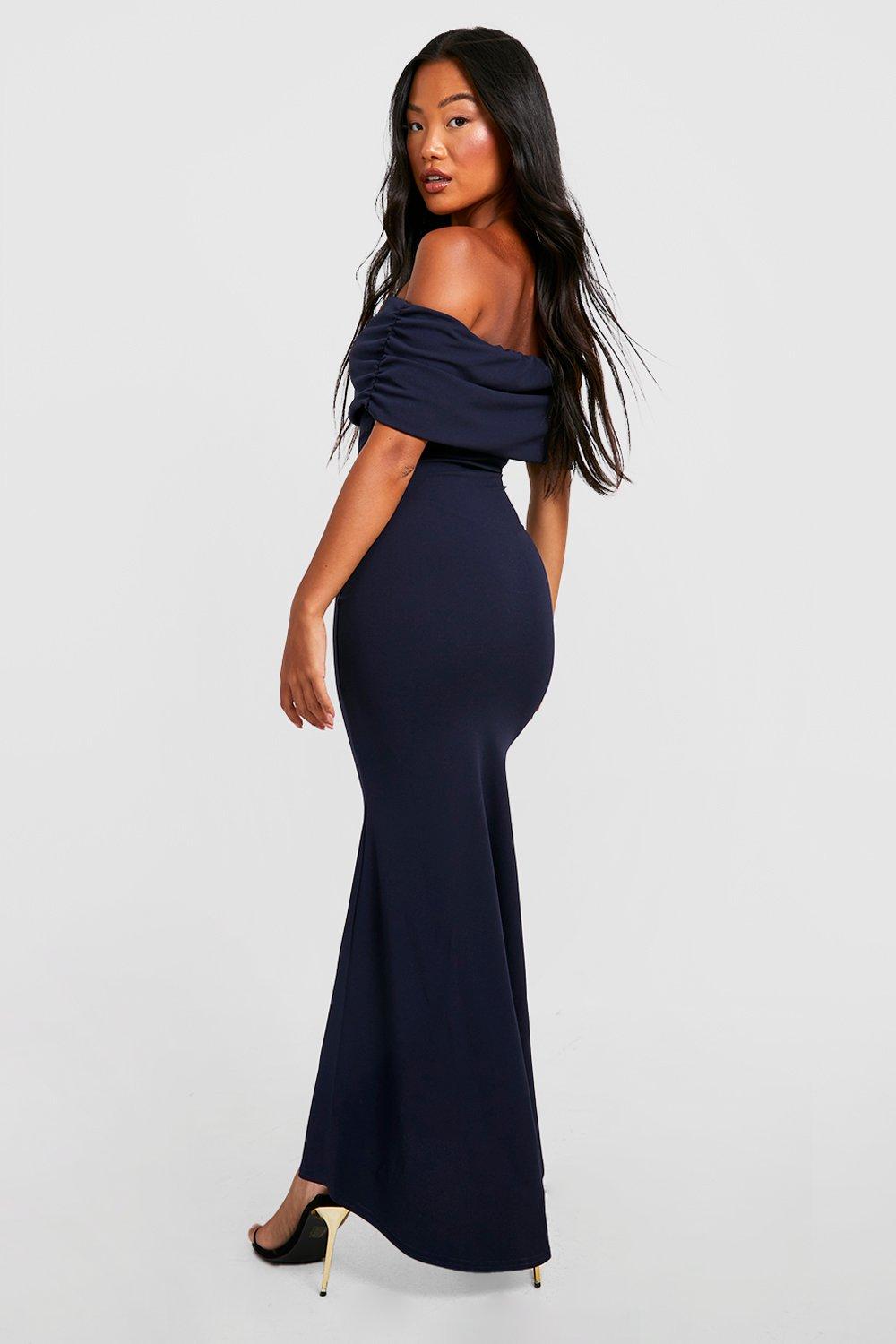 Maxi dress with long train best sale