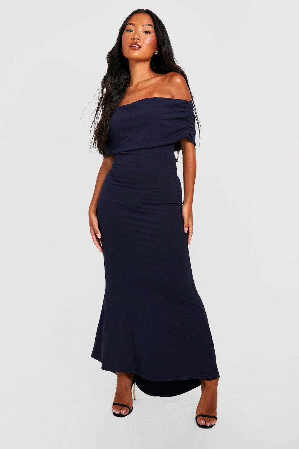 Missguided navy hotsell prom dress