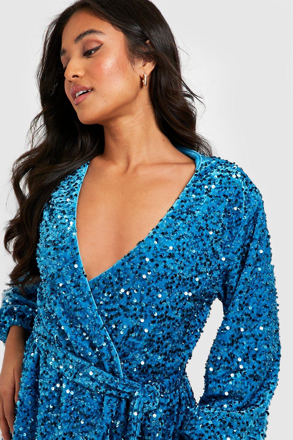 Boohoo velvet clearance wrap dress