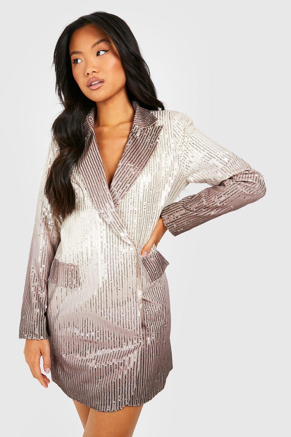 Boohoo metallic blazer clearance dress