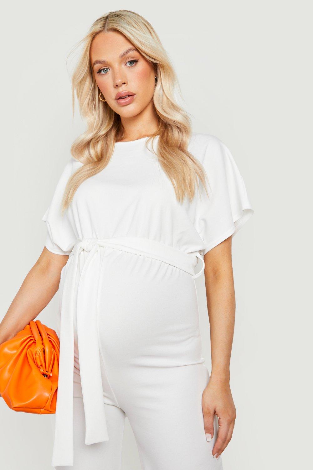 Boohoo white hotsell maternity dress