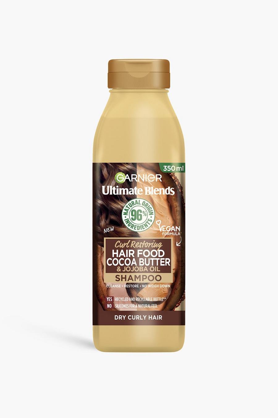 White blanc Garnier Ultimate Blends Cocoa Butter Shampoo for Dry, Curly Hair 