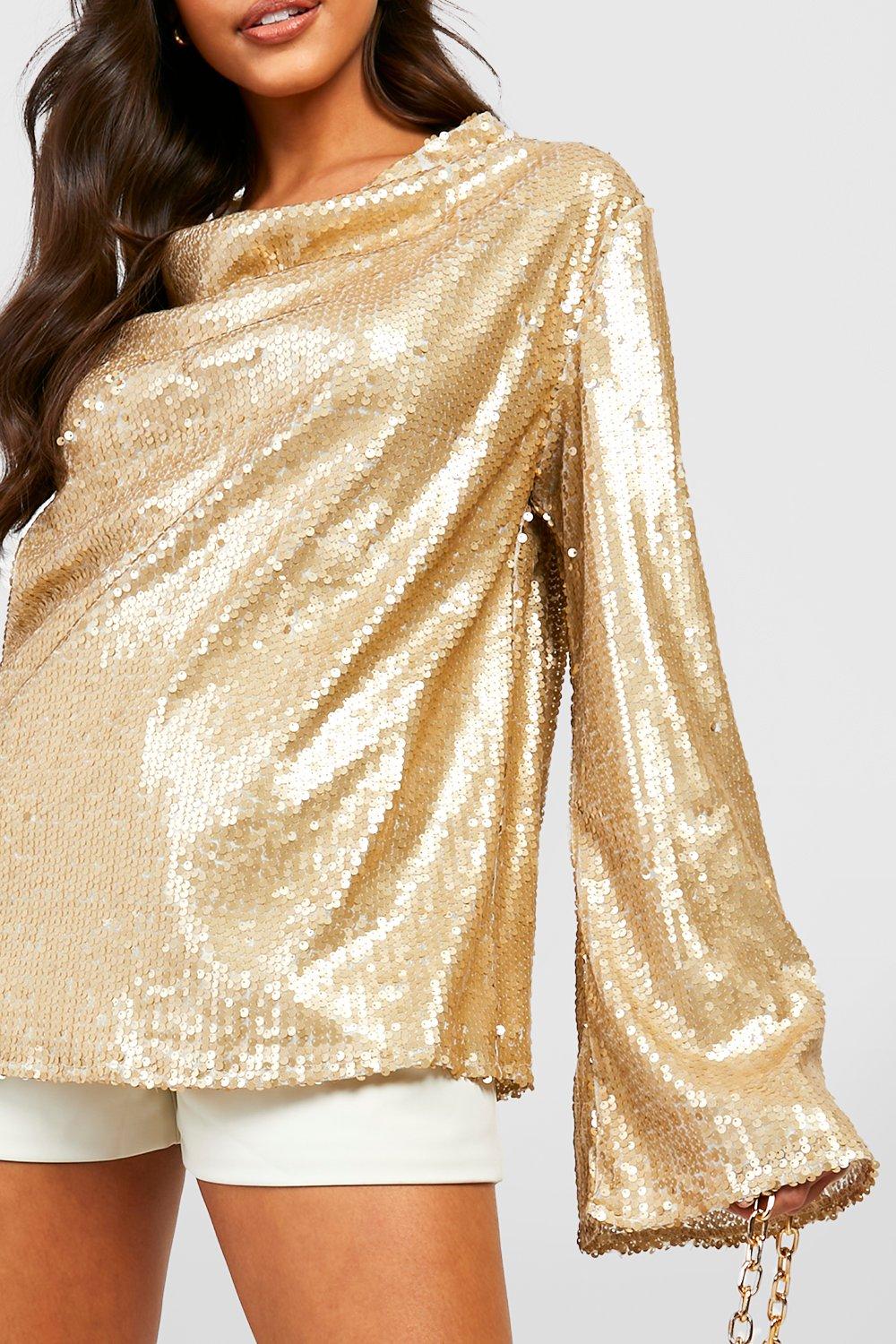 Gold cheap glitter blouses