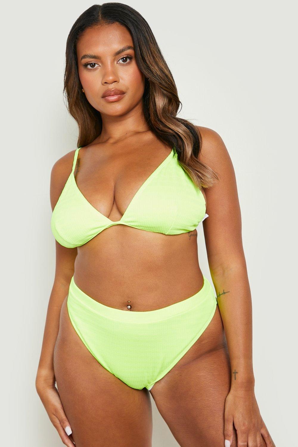 Grande taille Haut de maillot triangle textur boohoo