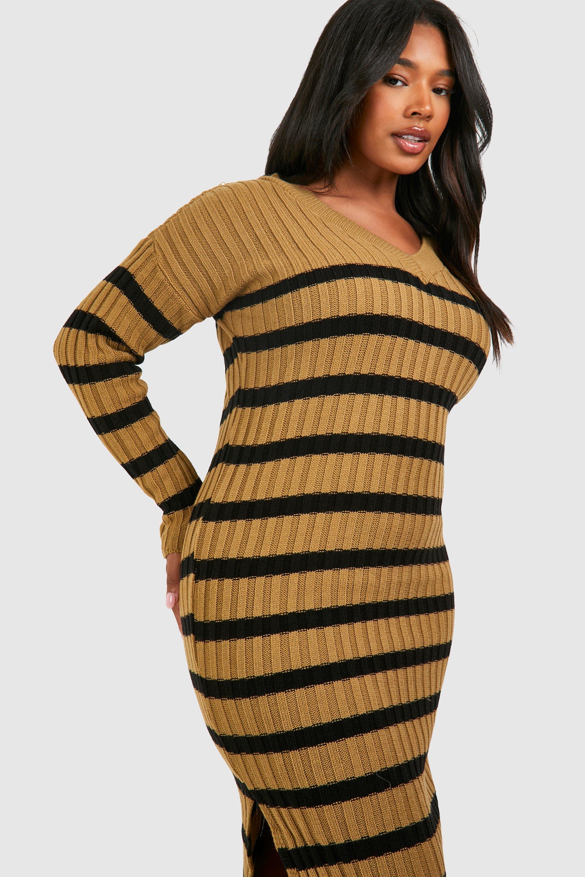 Grande taille Robe pull ray e col V boohoo