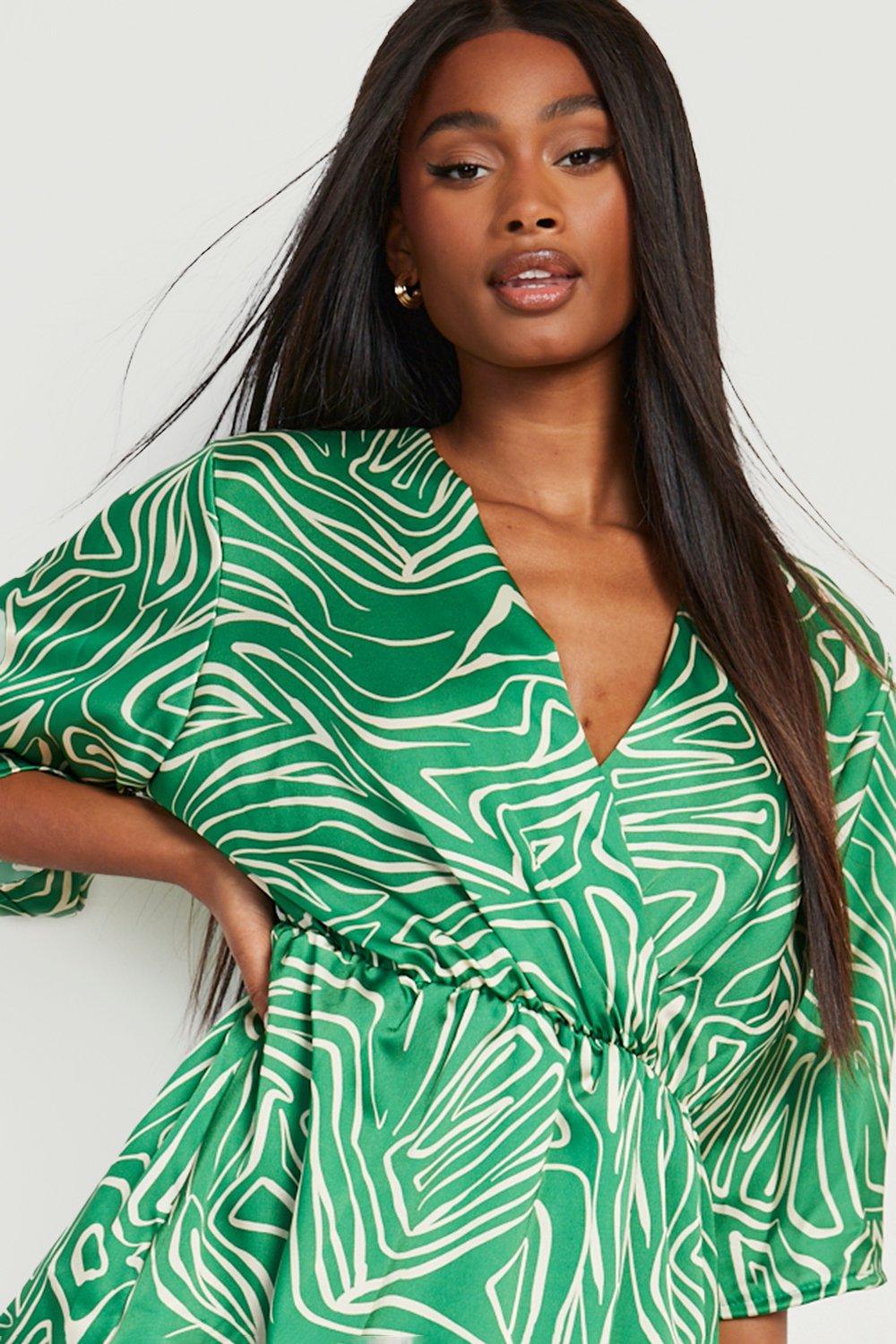 Boohoo leaf dress sale