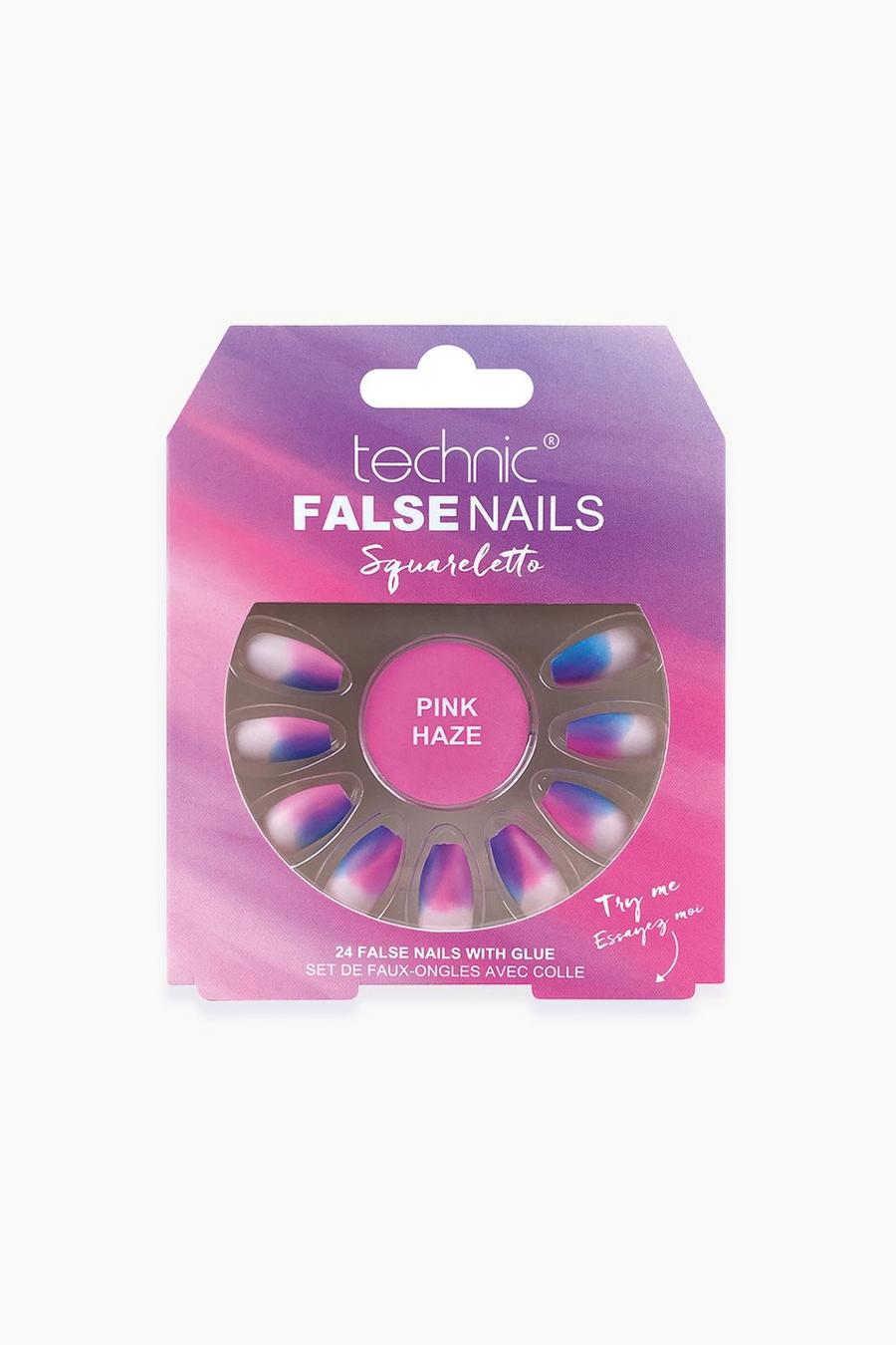 Multi multicolor Technic False Nails - Squareletto, Pink Haze