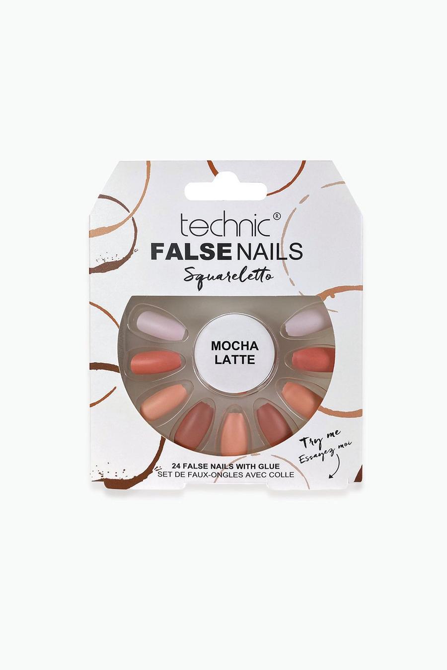 Medium marron Technic False Nails - Squareletto, Mocha Latte