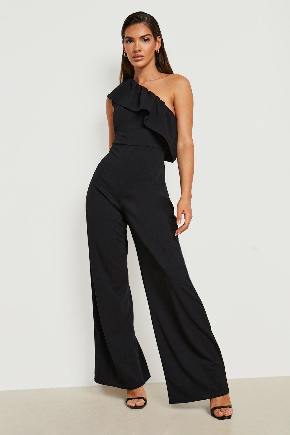 Ruffle cheap shoulder jumpsuit