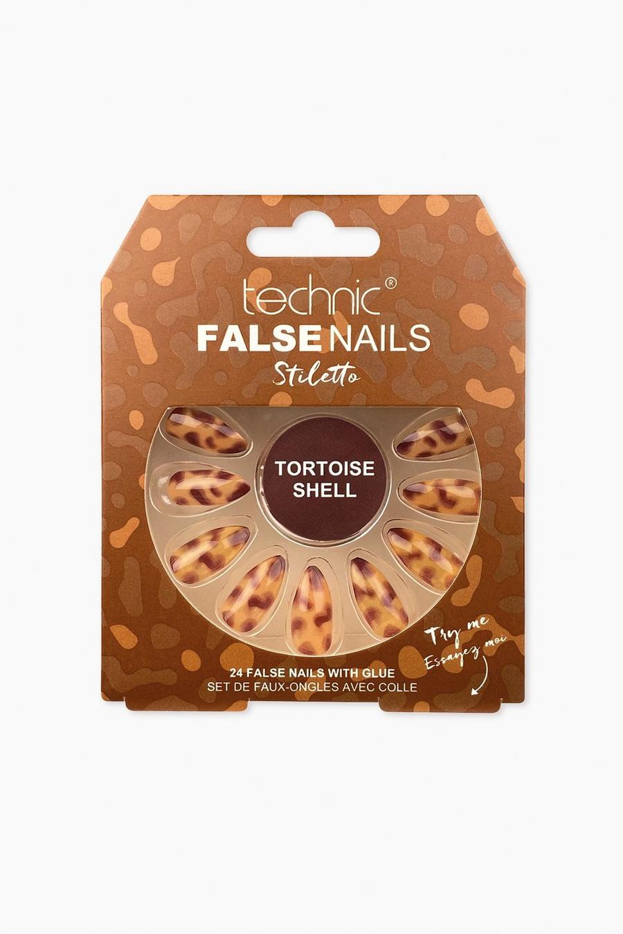 Medium Technic False Nails Stiletto - Tortoiseshell image number 1
