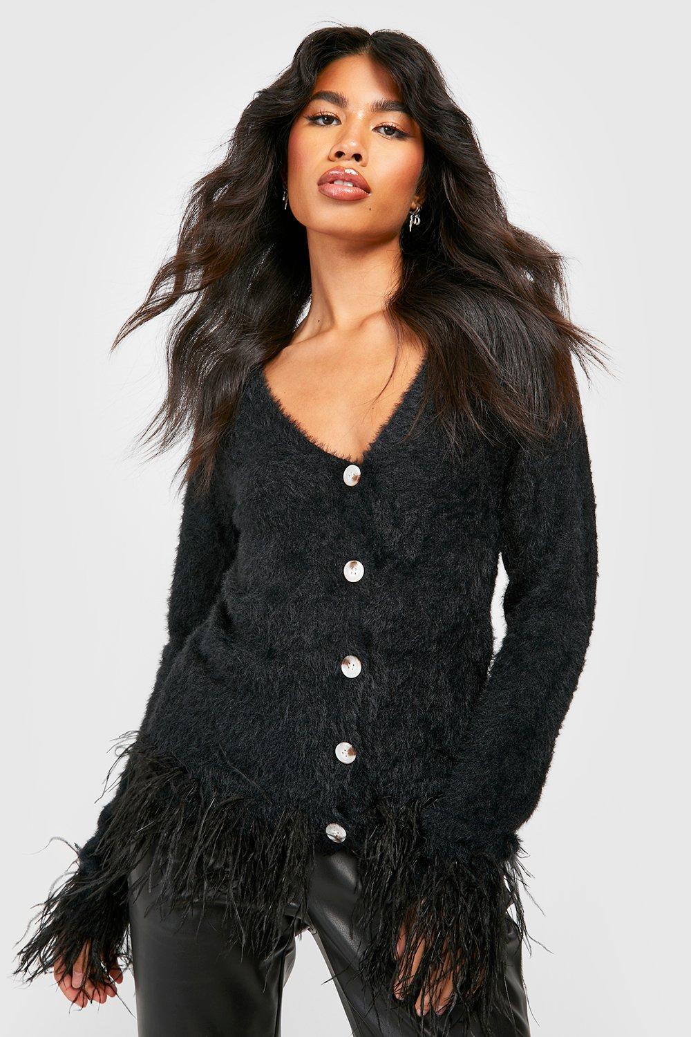 Black feather outlet cardigan