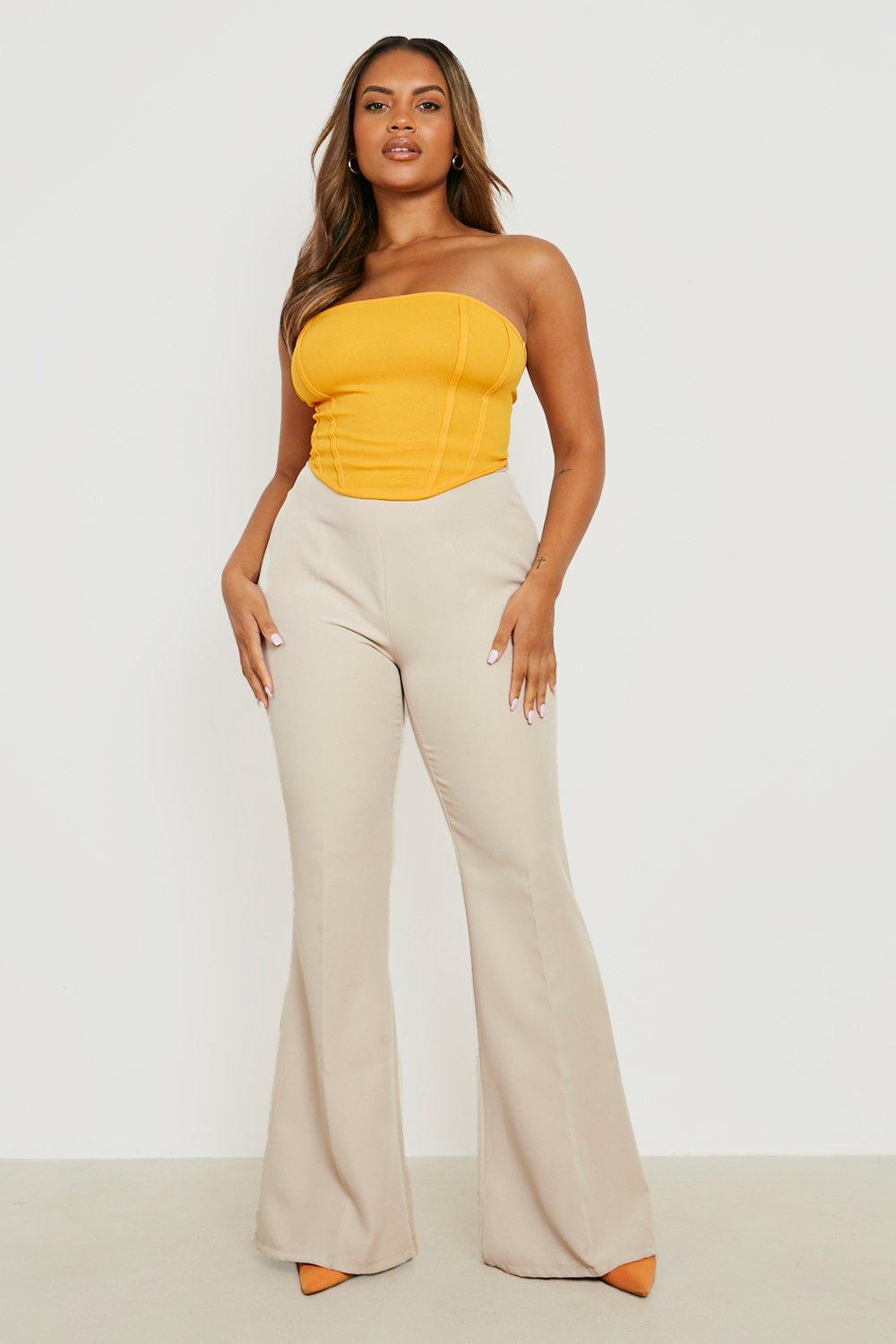 Plus Stone Basic Flared Pants, Plus Size