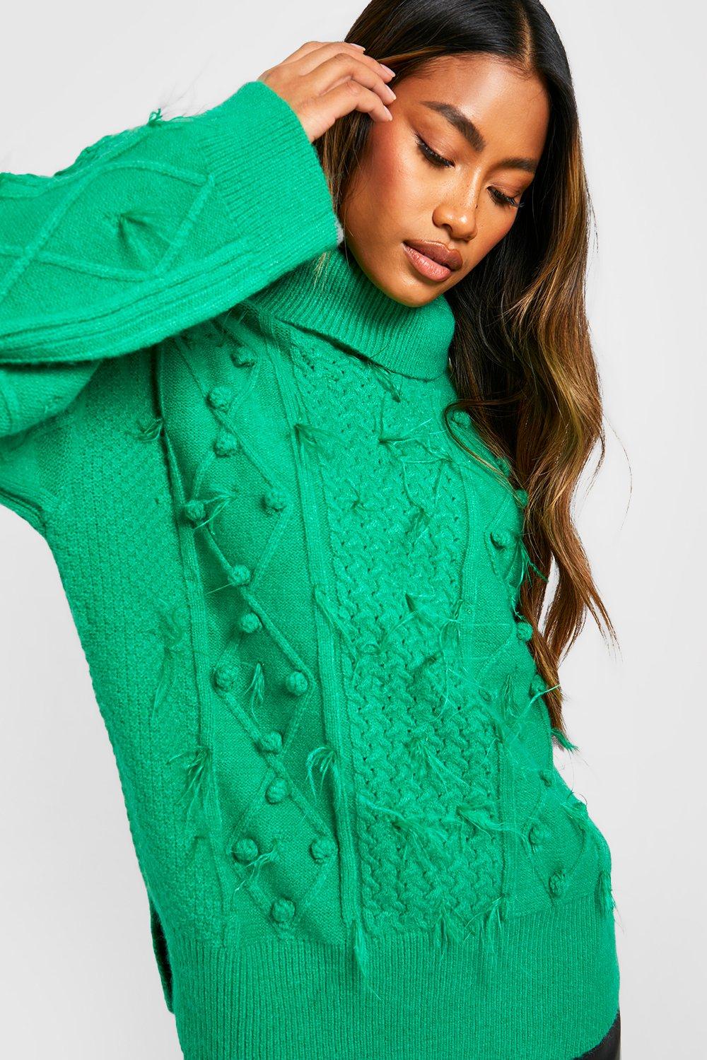 Green knitted hotsell jumper womens