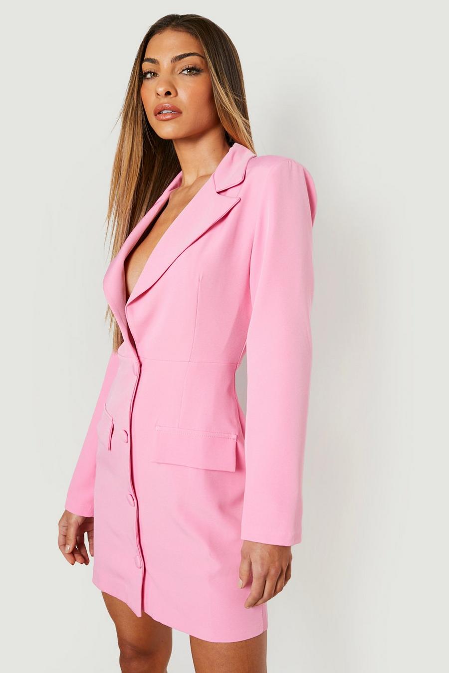 Candy pink Cut Out Waist Detail Tailored Blazer Dress
