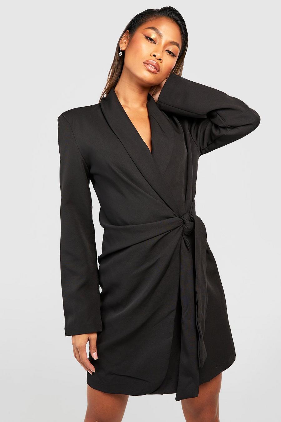 Robe blazer nouée à la taille, Black image number 1