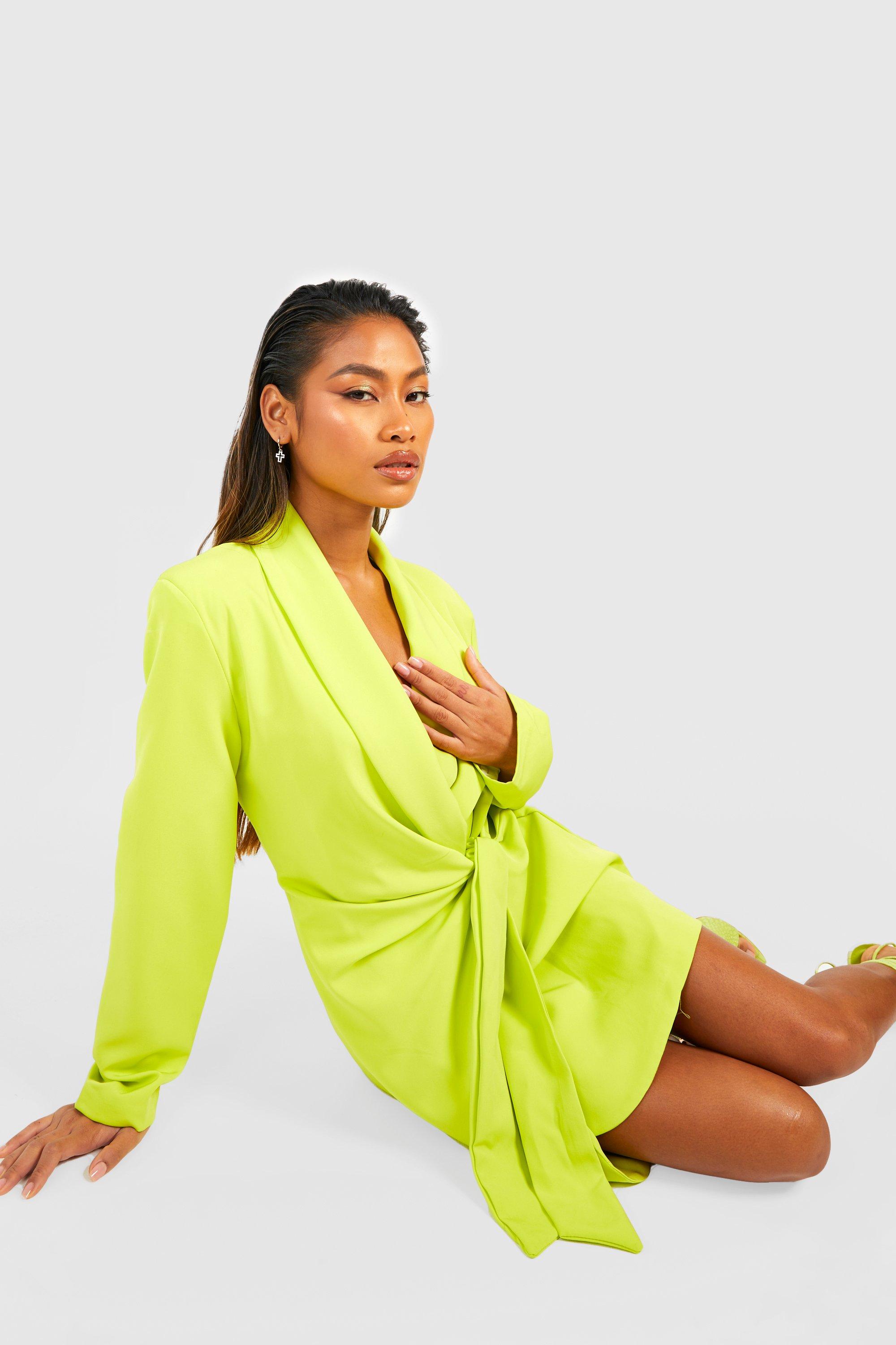 Boohoo lime green outlet dress