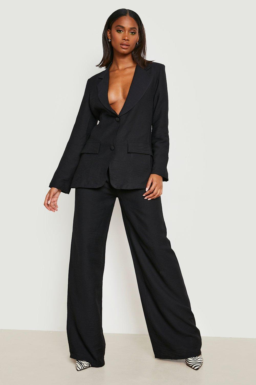 Black textured shop blazer womens