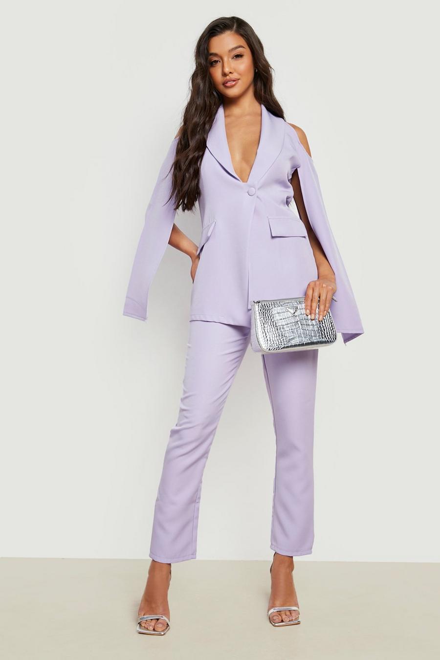 Lilac purple Slim Fit Tailored Trousers