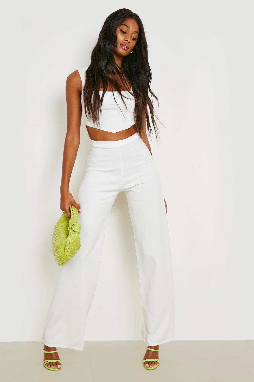 Dipped Hem Corset & Wide Leg Pants