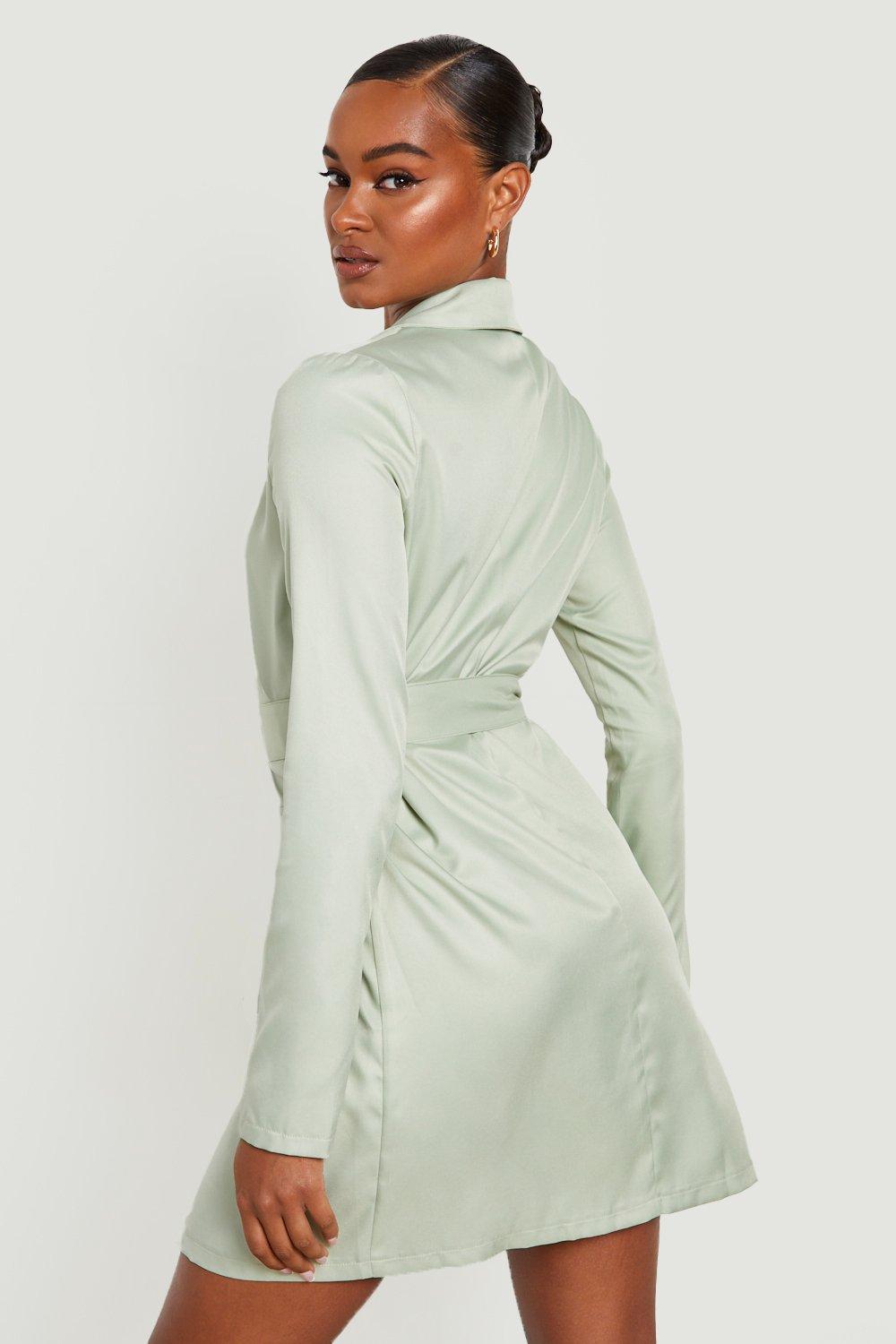 Women's Tall Shirt Dress Sage Green