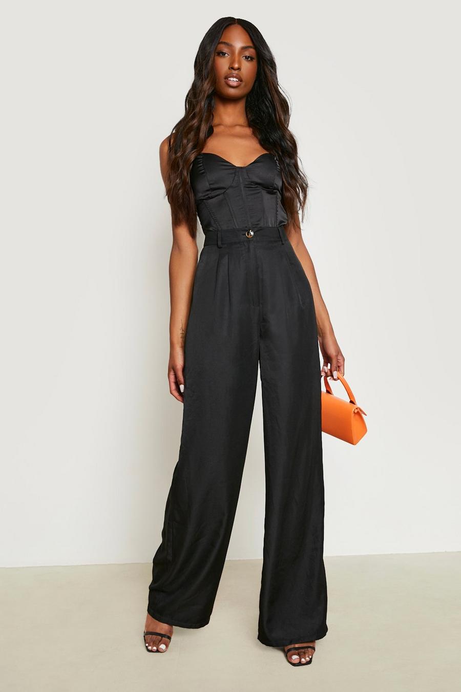 Black Tall Pleat Front Dress Pants image number 1