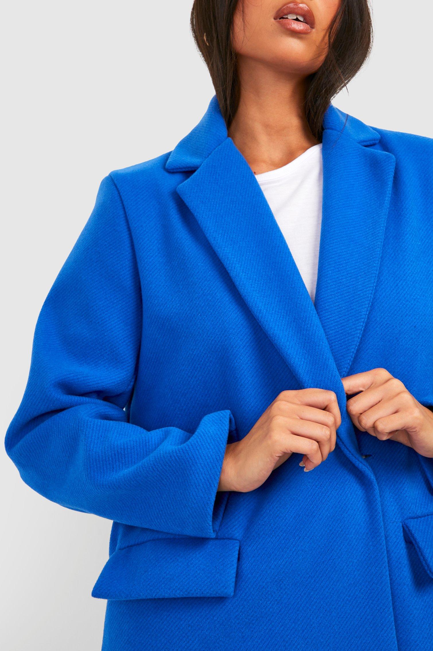 Cobalt blue 2024 wool coat women's