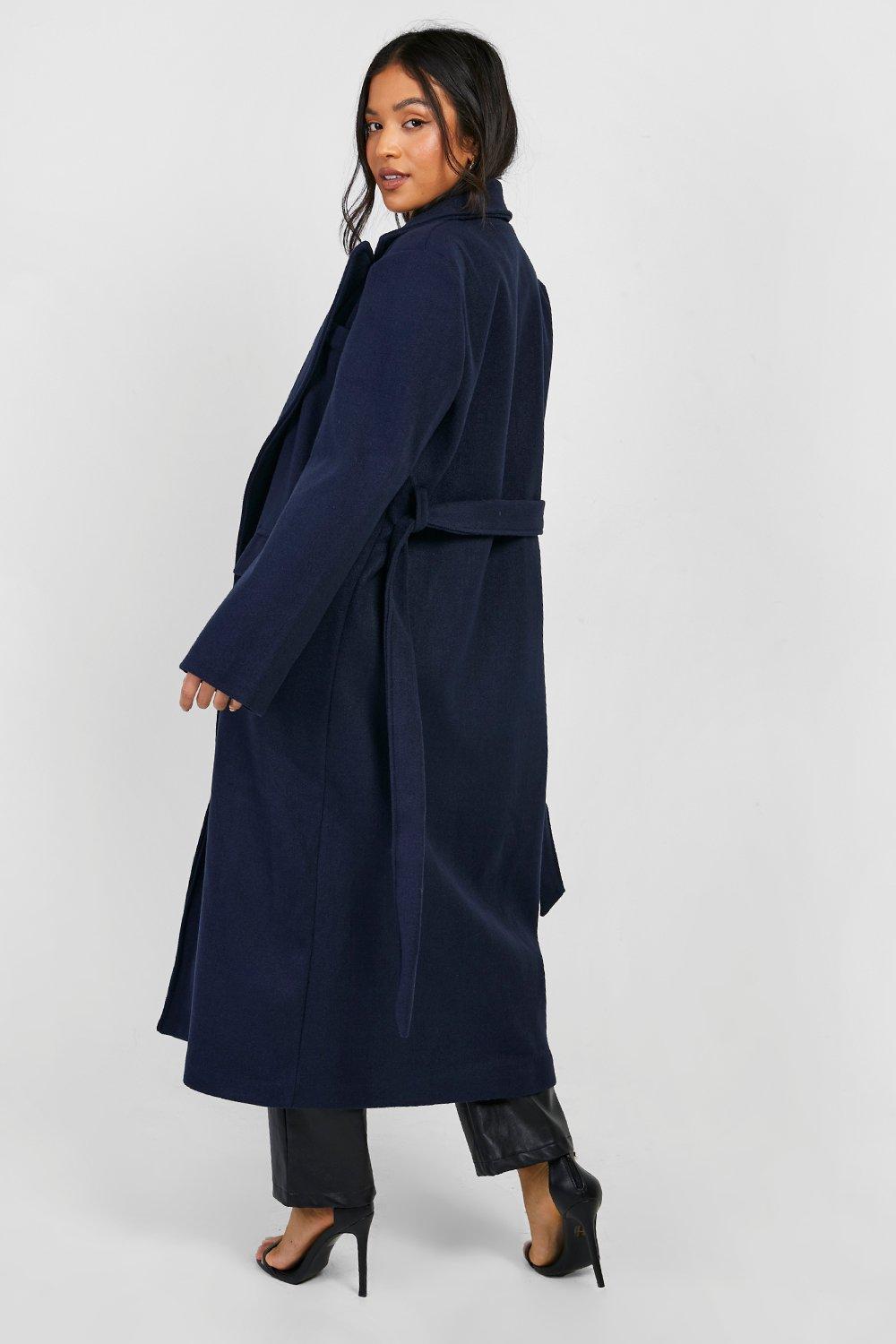 Petite navy cheap wool coat