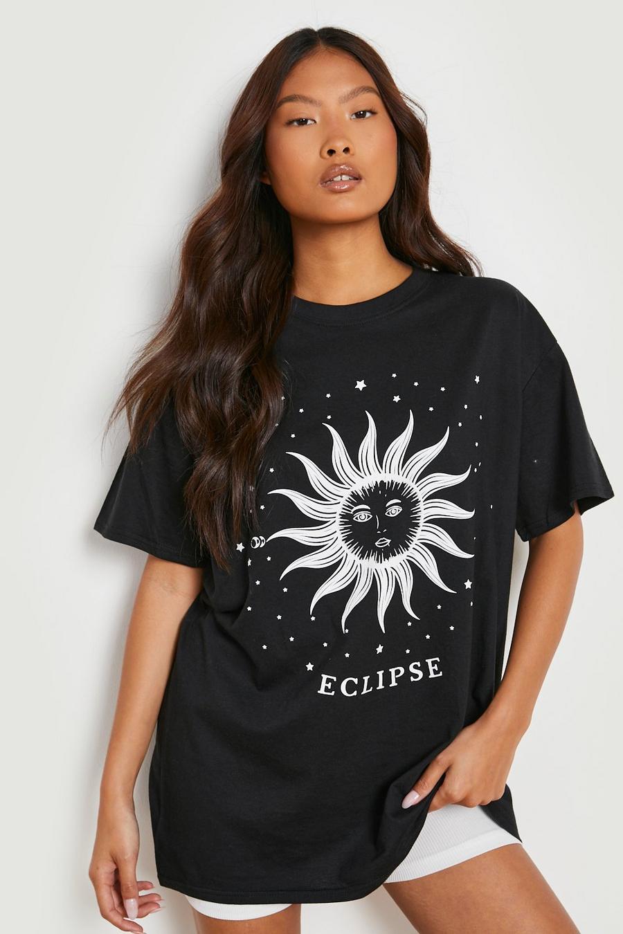 Black Petite Eclipse Oversized T-shirt image number 1