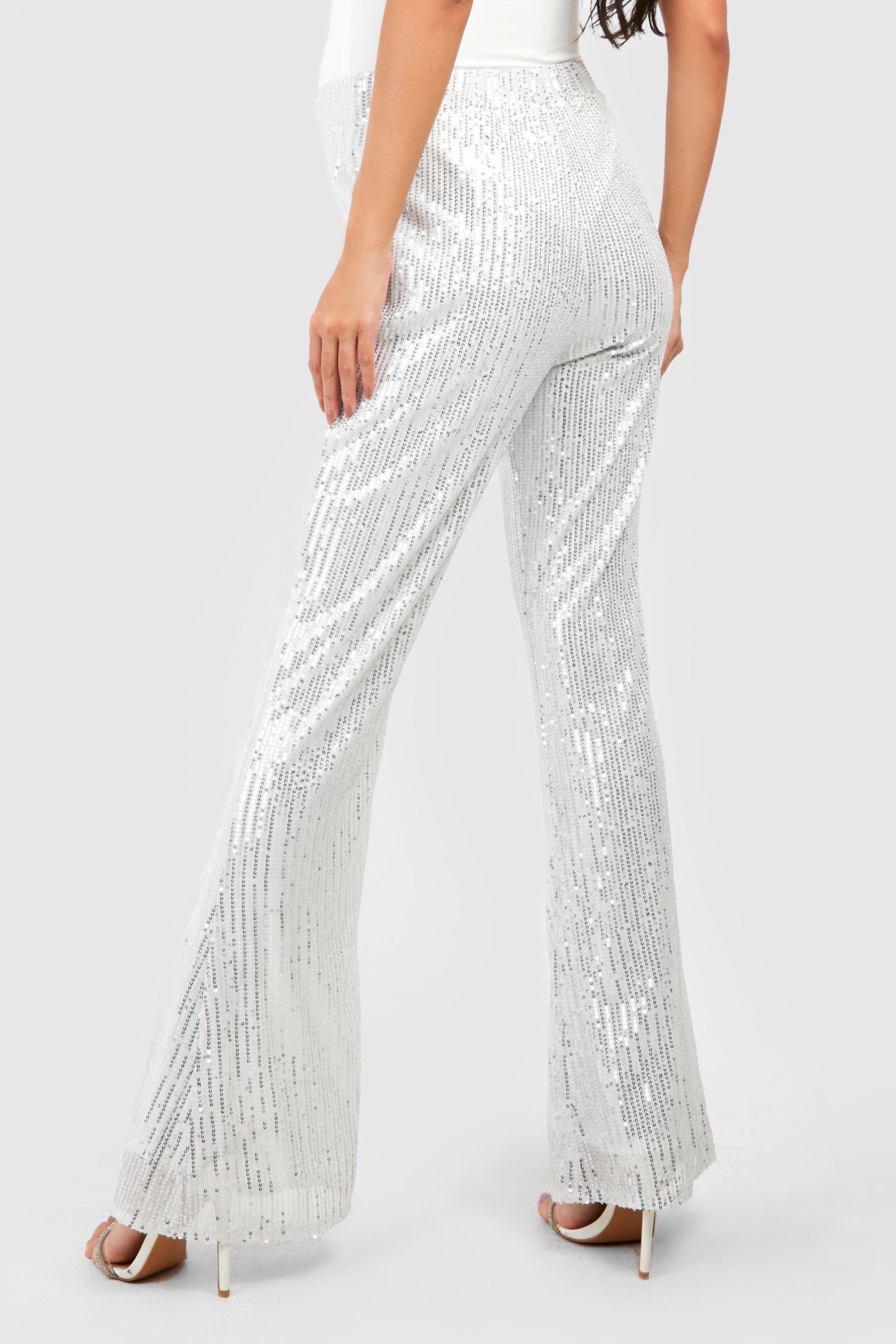 Maternity Sequin Stretch Flare Trousers